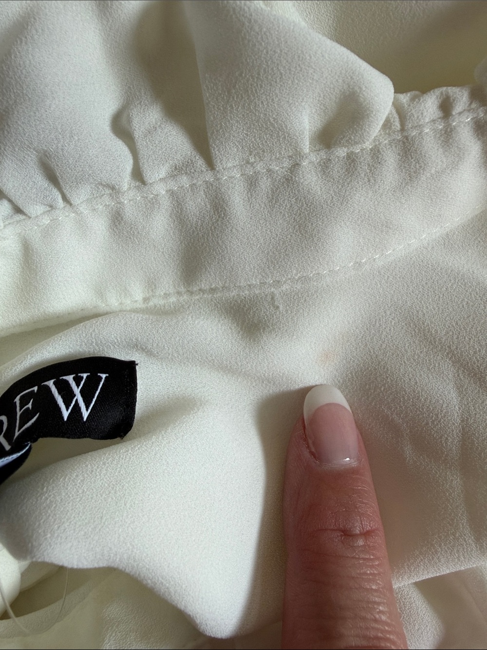 J. Crew Button Down Ruffle Drapey Cottage Top Size 16 Ivory Off-White Cream NWT - Picture 11 of 11